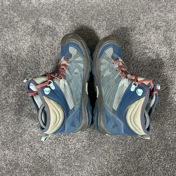 Merrell Capra Mid WTPF Kids Youth Size 4 Blue Suede Waterproof Hiking Boots Used - Picture 7 of 11